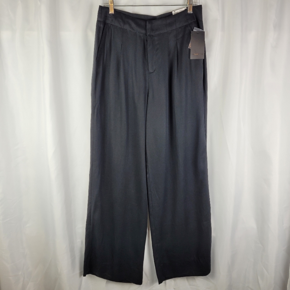 NEW The Limited Black Flowy Wide Leg Career Trouser Pants w/ Pockets Size 8